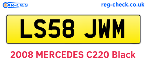 LS58JWM are the vehicle registration plates.