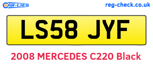 LS58JYF are the vehicle registration plates.