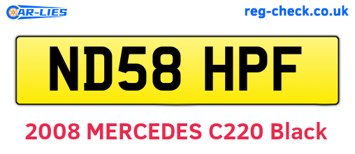ND58HPF are the vehicle registration plates.