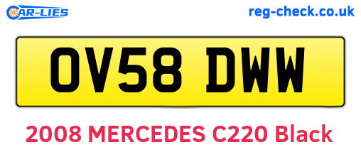OV58DWW are the vehicle registration plates.