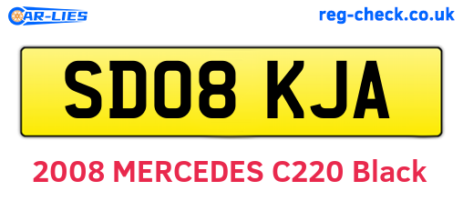 SD08KJA are the vehicle registration plates.