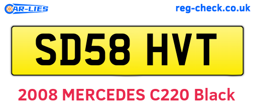 SD58HVT are the vehicle registration plates.
