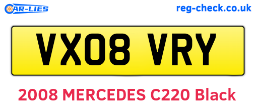 VX08VRY are the vehicle registration plates.