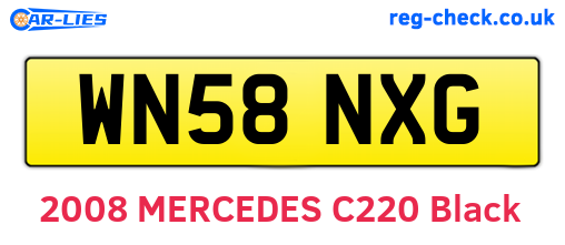 WN58NXG are the vehicle registration plates.