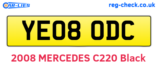 YE08ODC are the vehicle registration plates.