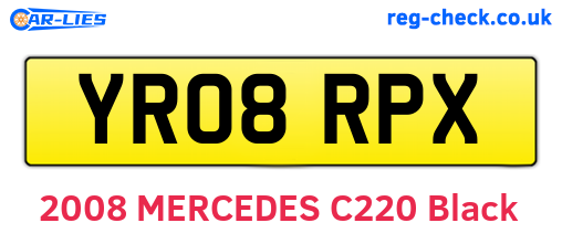 YR08RPX are the vehicle registration plates.