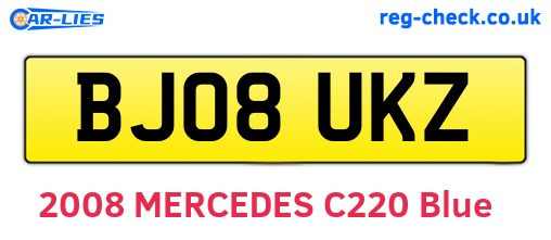 BJ08UKZ are the vehicle registration plates.