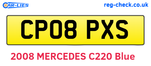 CP08PXS are the vehicle registration plates.