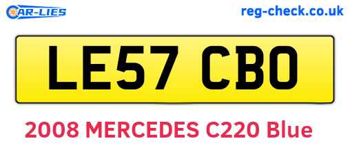 LE57CBO are the vehicle registration plates.