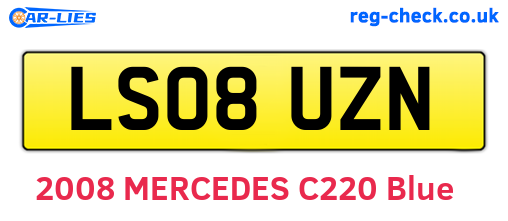 LS08UZN are the vehicle registration plates.