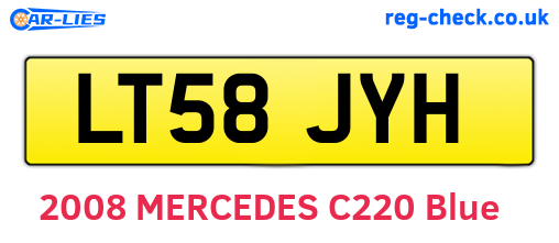 LT58JYH are the vehicle registration plates.