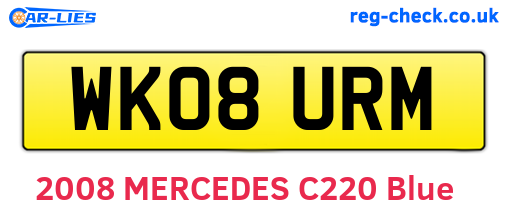 WK08URM are the vehicle registration plates.