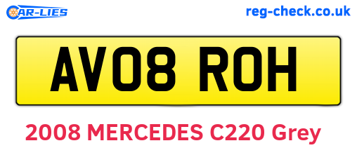 AV08ROH are the vehicle registration plates.