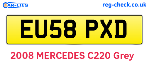EU58PXD are the vehicle registration plates.