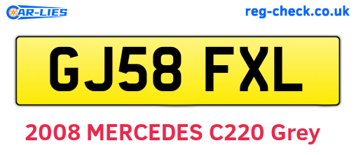 GJ58FXL are the vehicle registration plates.