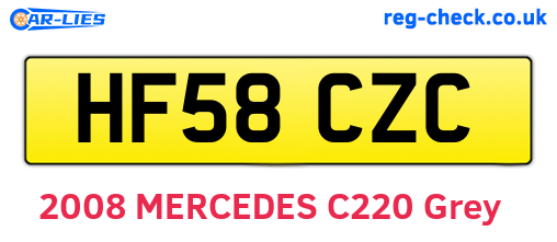 HF58CZC are the vehicle registration plates.