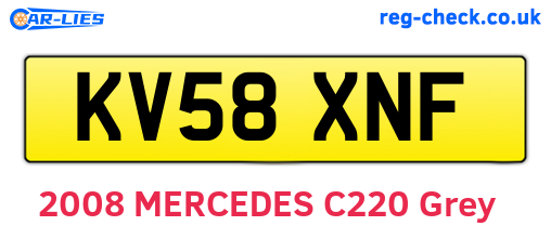 KV58XNF are the vehicle registration plates.
