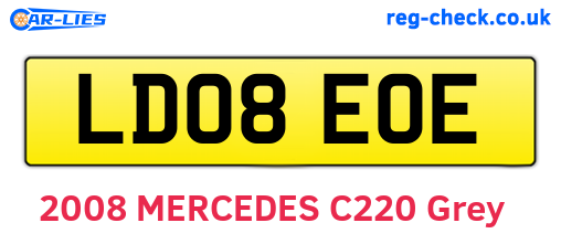 LD08EOE are the vehicle registration plates.