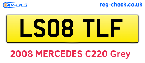 LS08TLF are the vehicle registration plates.