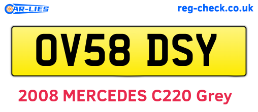 OV58DSY are the vehicle registration plates.