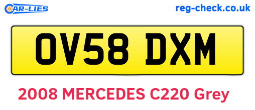OV58DXM are the vehicle registration plates.