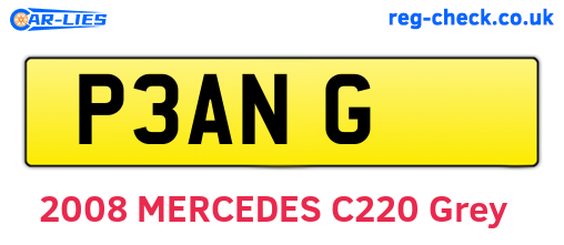 P3ANG are the vehicle registration plates.