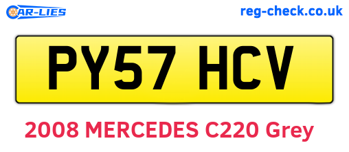 PY57HCV are the vehicle registration plates.