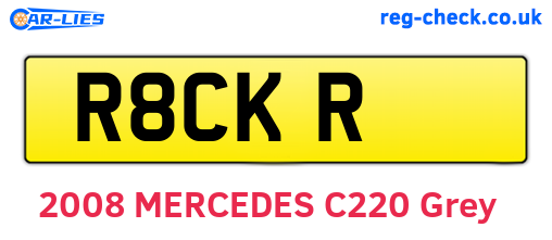 R8CKR are the vehicle registration plates.