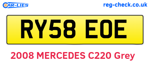 RY58EOE are the vehicle registration plates.