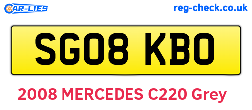 SG08KBO are the vehicle registration plates.