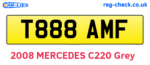 T888AMF are the vehicle registration plates.