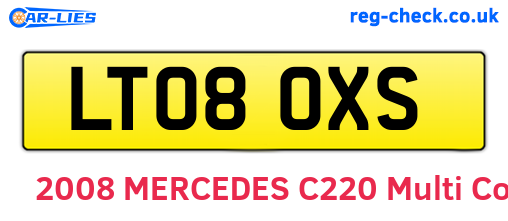LT08OXS are the vehicle registration plates.