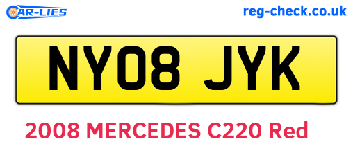 NY08JYK are the vehicle registration plates.