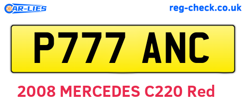 P777ANC are the vehicle registration plates.