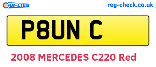 P8UNC are the vehicle registration plates.