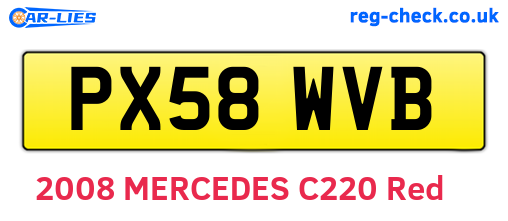 PX58WVB are the vehicle registration plates.