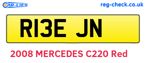 R13EJN are the vehicle registration plates.