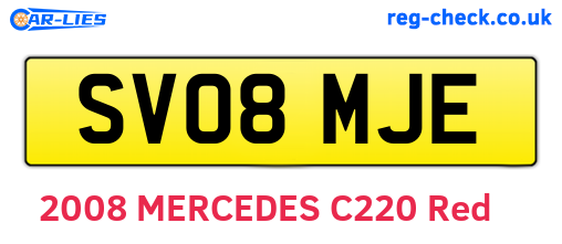 SV08MJE are the vehicle registration plates.