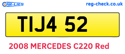 TIJ452 are the vehicle registration plates.