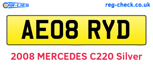 AE08RYD are the vehicle registration plates.