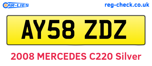 AY58ZDZ are the vehicle registration plates.