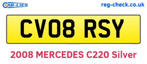 CV08RSY are the vehicle registration plates.