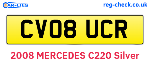 CV08UCR are the vehicle registration plates.