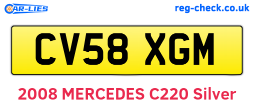 CV58XGM are the vehicle registration plates.