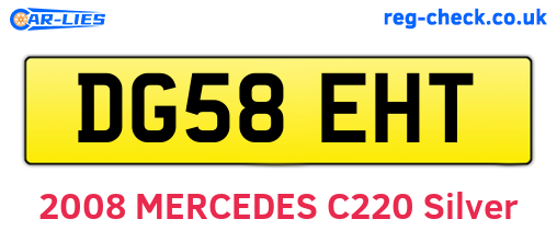 DG58EHT are the vehicle registration plates.
