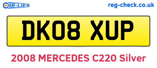 DK08XUP are the vehicle registration plates.