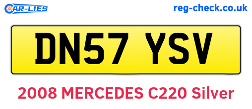 DN57YSV are the vehicle registration plates.