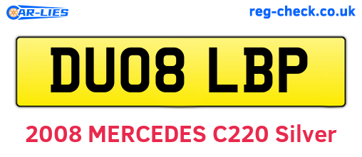 DU08LBP are the vehicle registration plates.