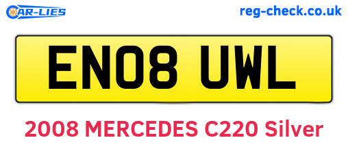 EN08UWL are the vehicle registration plates.