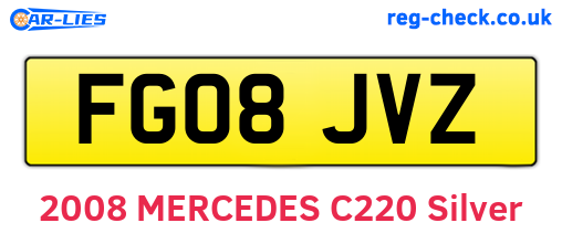 FG08JVZ are the vehicle registration plates.